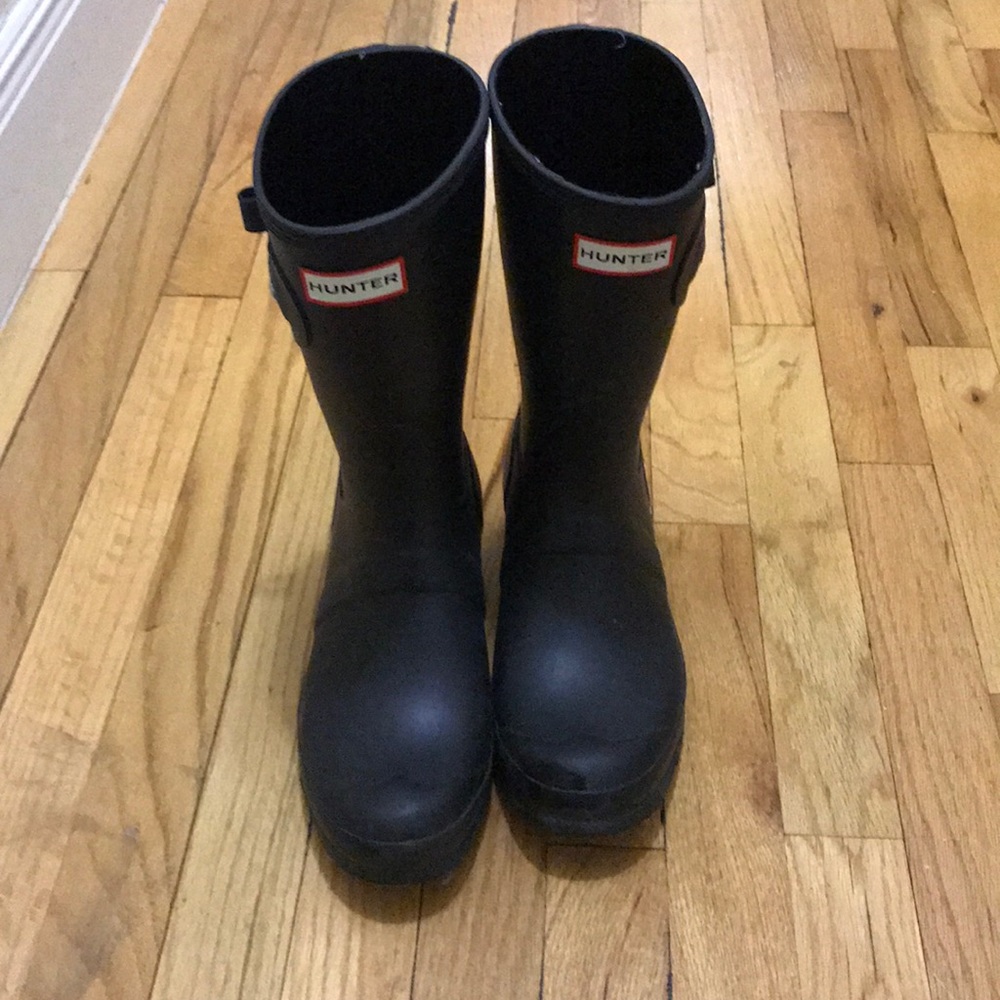 Hunter Rain Boots Calf Black Matte size 9